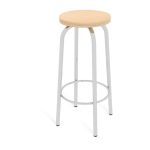 Banco de laboratorio cromado asiento triplay