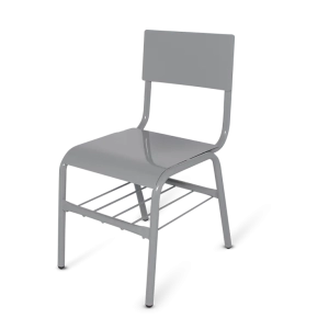 Silla escolar metalica con parrilla