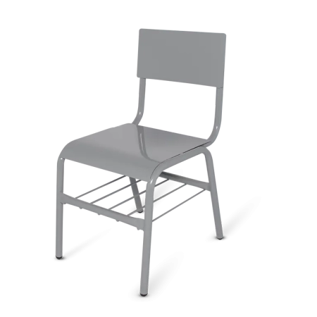 Silla escolar metalica con parrilla